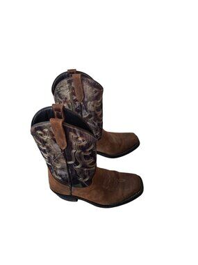 Masterson Boot Co Western Boot 9.5 EW Leather Brown Embroidered Camo Square Toe